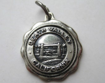 Death Valley Charm Sterling Silver Ranch Gate Entrance National Park Vintage Souvenir Bracelet Charm