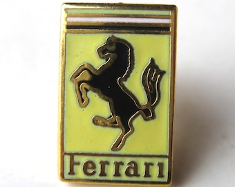 Vintage Ferrari Yellow Enamel Tie Tack Lapel Pin