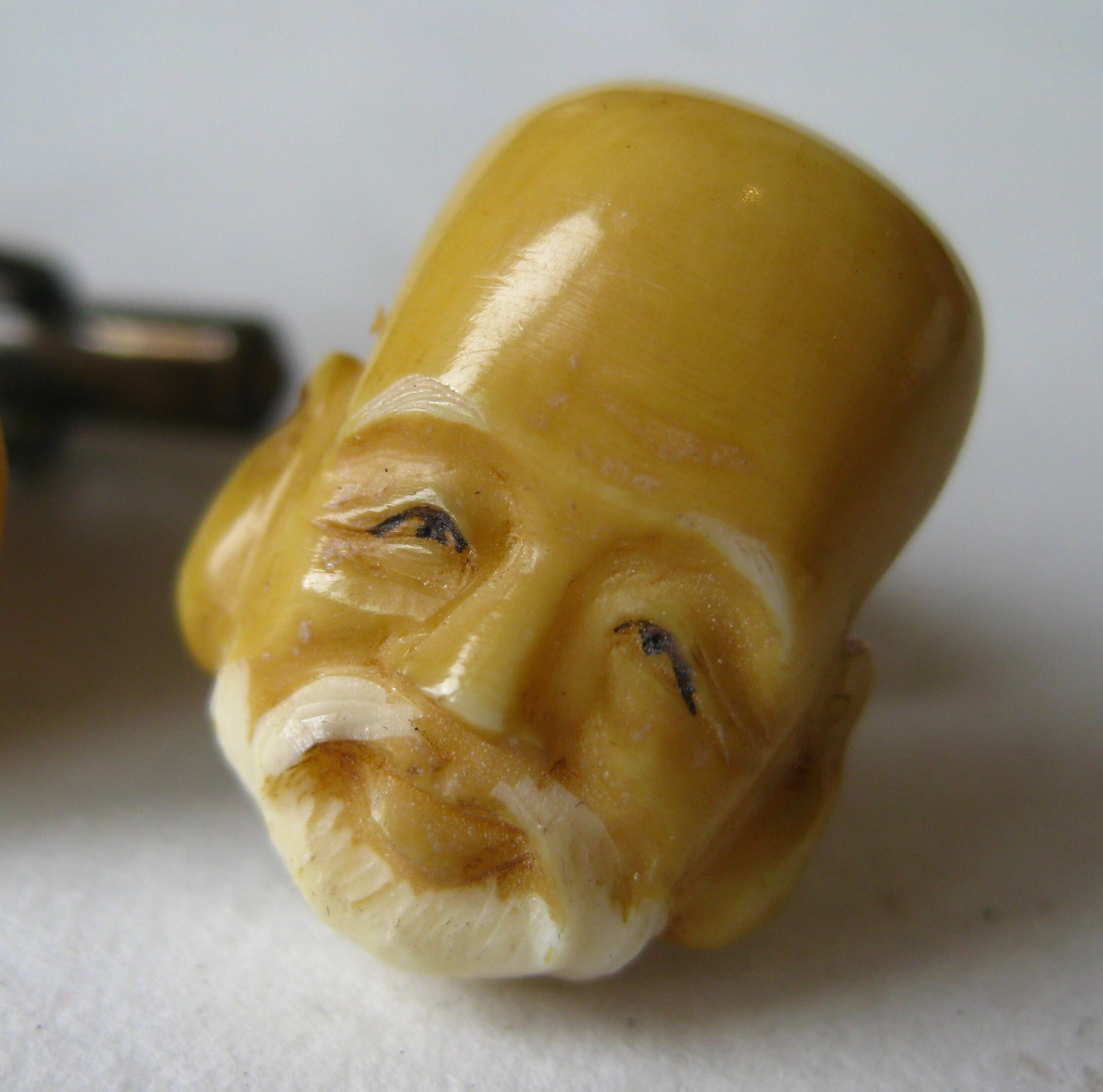Vintage 40s Japanese Toshikane Style Carved Fukurokuju Lucky