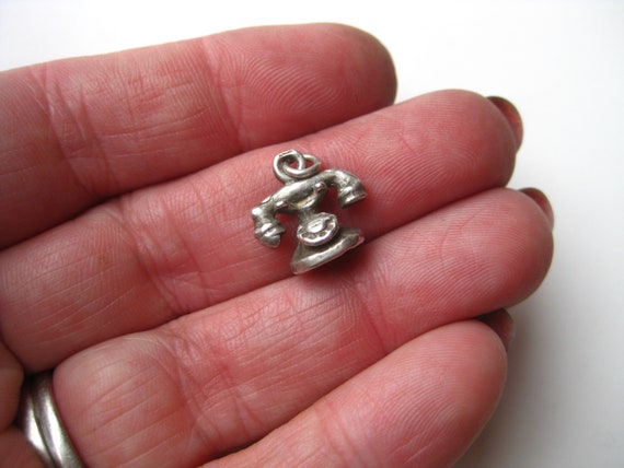 Vintage Charm Sterling Silver Old Timey Rotary Te… - image 4