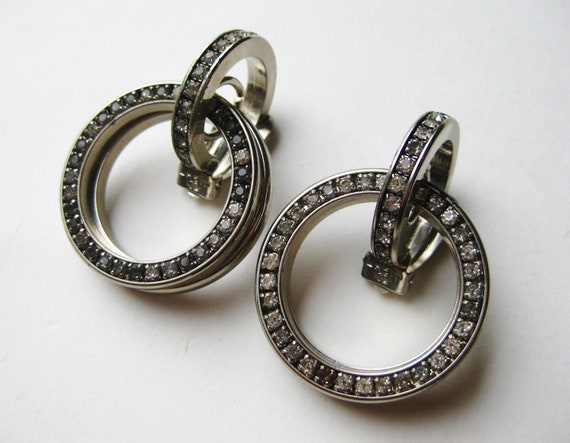 Vintage Signed Valentino Night Silver Rhinestone D