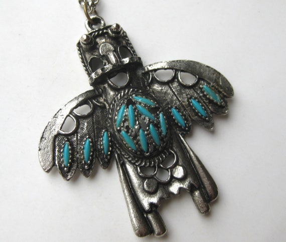 Vintage 60s Navajo Indian Style Faux Turquoise Sa… - image 1