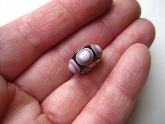 Vintage PANDORA Sterling Silver Purple Dot Murano… - image 9