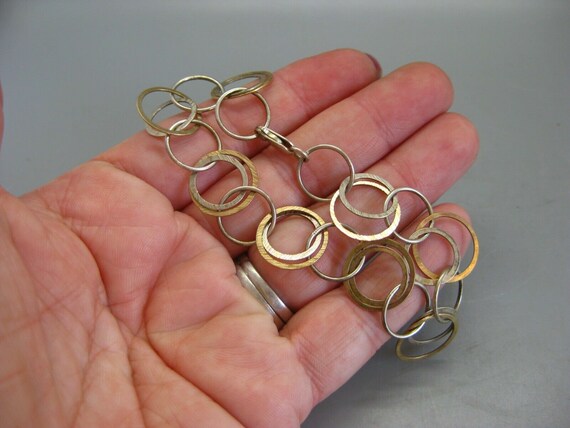 Vintage Sterling Silver Modernist Chain Link 7.5"… - image 4