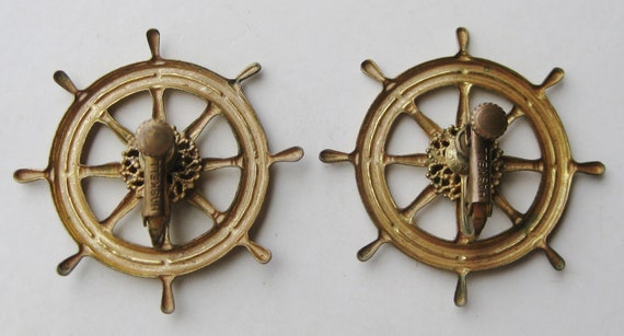 Vintage 40s Gold  Miriam Haskell Nautical Ship's … - image 3