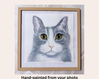 Custom Watercolor Pet Portrait - Original Dog or Cat Painting, Personalized Pet Lover Gift