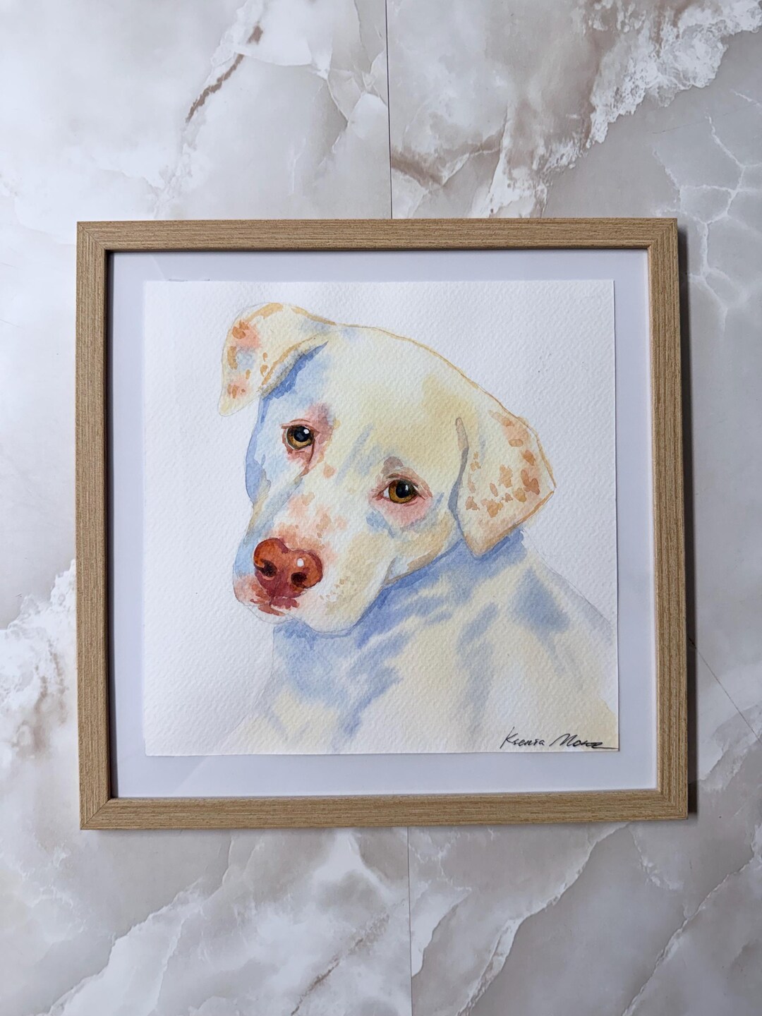 Custom Watercolor Pet Portrait – Hand-painted Dog or Cat Art (8x8 ...
