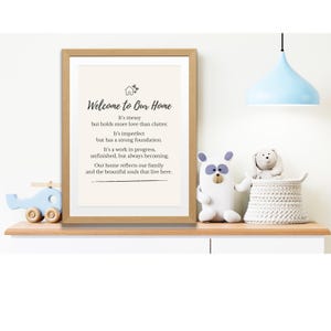 Welcome to Our Home Printable | Family Wall Art | Minimalist Digital Decor for Entryway or Living Room