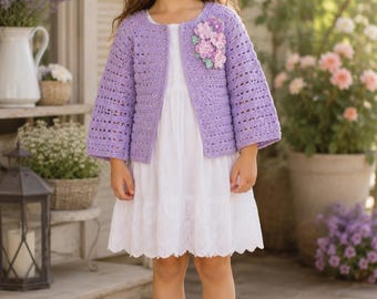 Patrón de suéter y diadema de ganchillo en PDF / Chaqueta floral de ganchillo para principiantes (descarga digital)