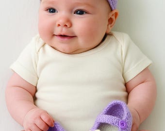 Crochet Baby Booties Pattern, Newborn Flower Shoes (PDF Download)