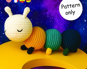Caterpillar Amigurumi Crochet Pattern: Easy Bug Plush Toy (PDF Download)