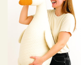 Giant Crochet Goose Pattern PDF – 47" Amigurumi Plush Tutorial