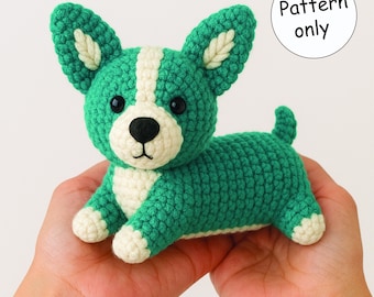Corgi Dog Crochet Pattern: Amigurumi Puppy PDF (English, French, German, Spanish)