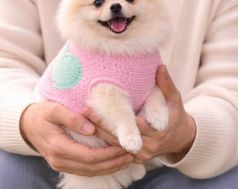 Crochet Dog Sweater Pattern | Easy Pet Clothes, Heart Motif (PDF Download)