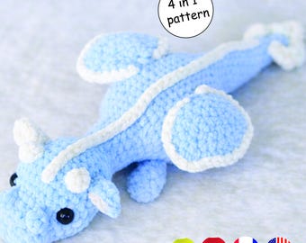 Paquete de patrones de amigurumi de plesiosaurio a crochet (patrón en PDF)