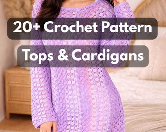 Crochet Top & Cardigan Patterns Bundle | Boho, Crop, Summer Styles (PDF Download)
