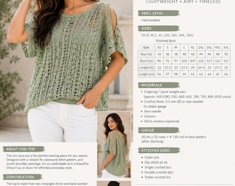 Patrón de top de ganchillo elegante y lujoso / Patrones de ganchillo para tops de verano / Estilo vestido / Ropa de ganchillo moderna