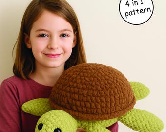 Giant Amigurumi Turtle Crochet Pattern (PDF)