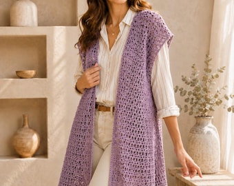 Patrón de cárdigan de crochet para principiantes (PDF) / Cárdigan raglán extragrande fácil / Tutorial paso a paso / Tallas XS-5XL