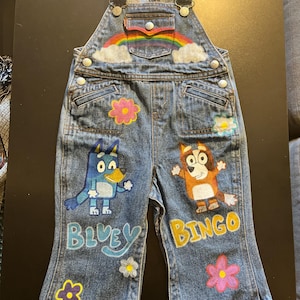 Custom Hand-Painted Overalls – Custom Art on Denim – Perfect for Birthdays, Baby Showers, or Graduations – Unique Gift Idea