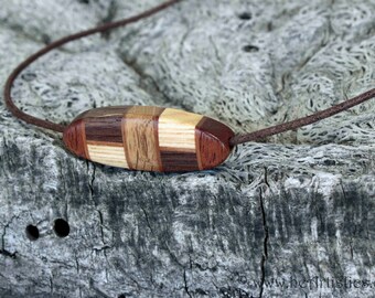 Reclaimed Wood Choker, Mosaic Ellipse, White Oak, Walnut, Mahogany Necklace