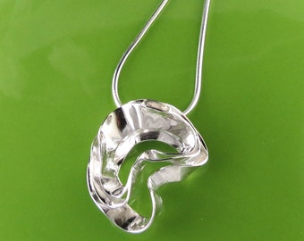 Sterling Silver Abstract Layered Pendant
