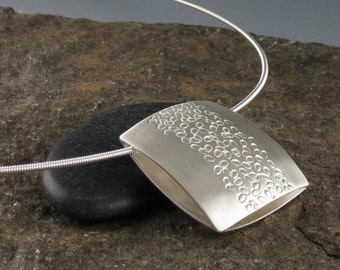 Zen Silver Reversible Pendant,  "Pebble Path"