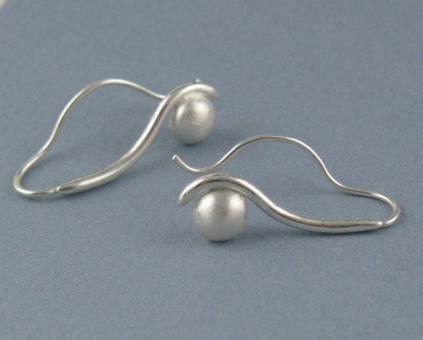 Sterling Silver Tidal Short Curvy Earrings Handmade - Etsy