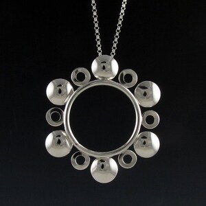 Moderne Sterling Silber Sonnenblume Anhänger Halskette