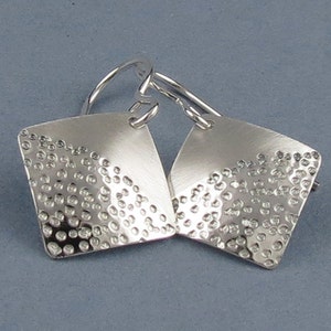 Zen Silver Square Earrings, "Zen Sand Earrings"