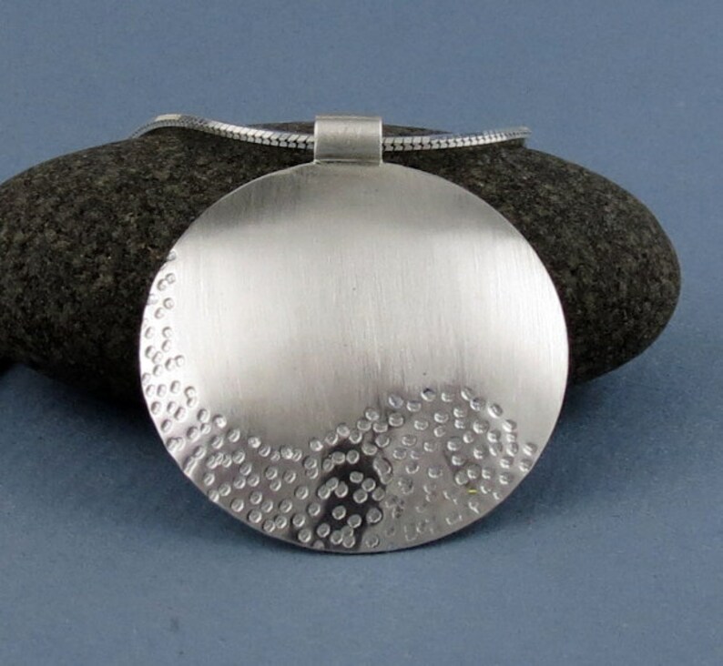 Silver Zen Small Round Pendant sand Pendant - Etsy