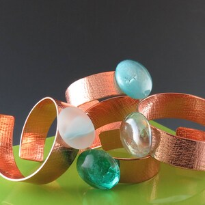 Copper Napkin Rings with Glass Cabochons
