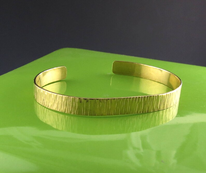 Delicate Hammered Brass Cuff Bracelethandmade Etsy