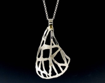 Sterling Silver Moth Butterfly Wing Pendant