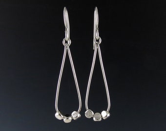 Modern Minimalist Sterling Silver Teardrop Earrings