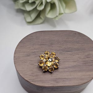 Natural Citrine Floral Pendant in Sterling Silver – Vintage Style Yellow Gemstone Pendant – November Birthstone Jewelry Gift