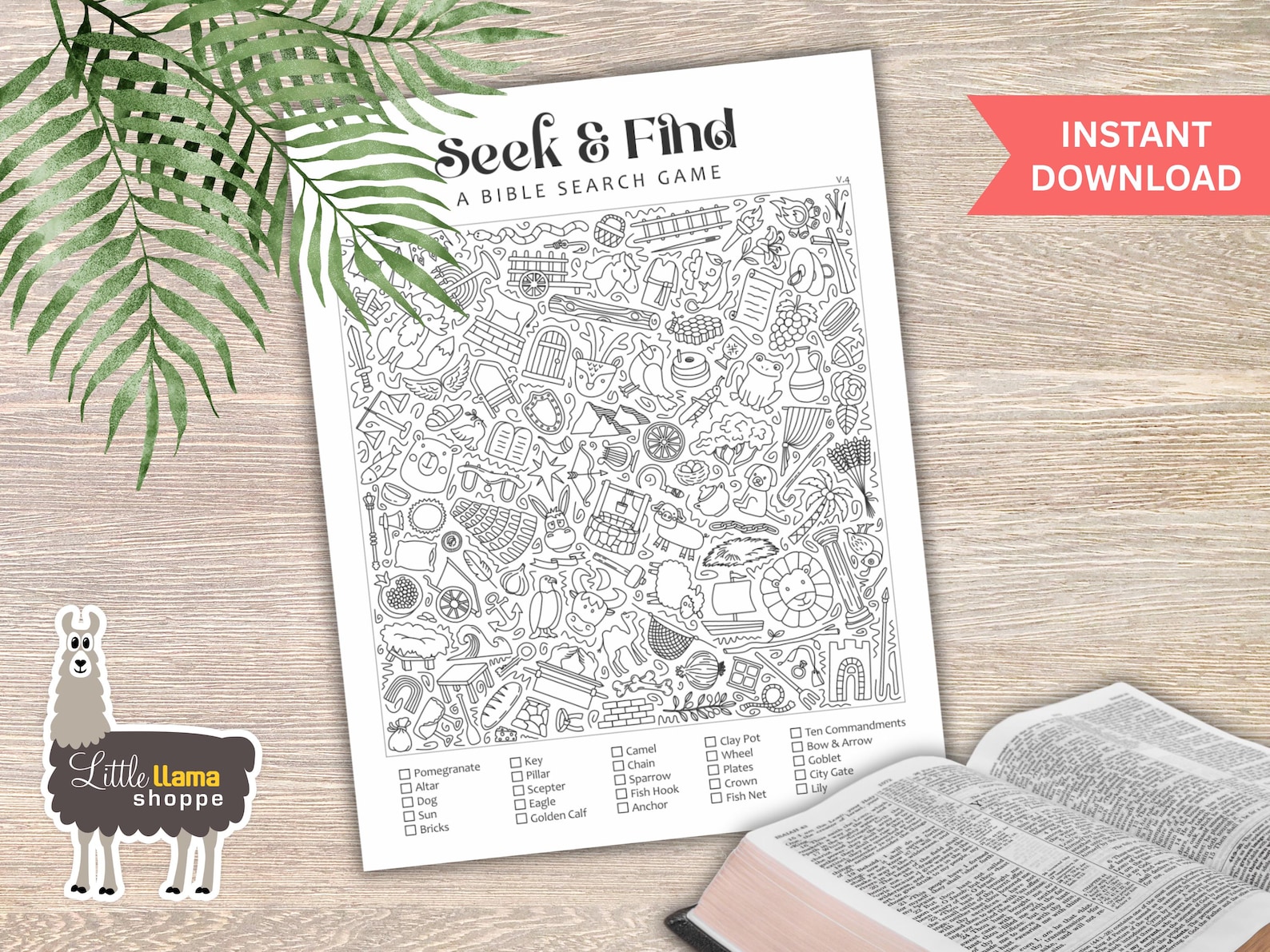 Hidden Object Search and Find Bible Activity: Christian Printable ...