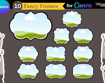 Canva Frames: Customizable Two-Color Borders, Drag & Drop (PDF Download)