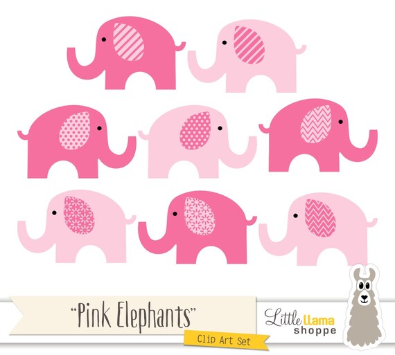 Pink And Grey Elephant Clip Art Instant Download Baby Girl Etsy Baby Shower Clipart Elephant Baby Showers Elephant Clip Art