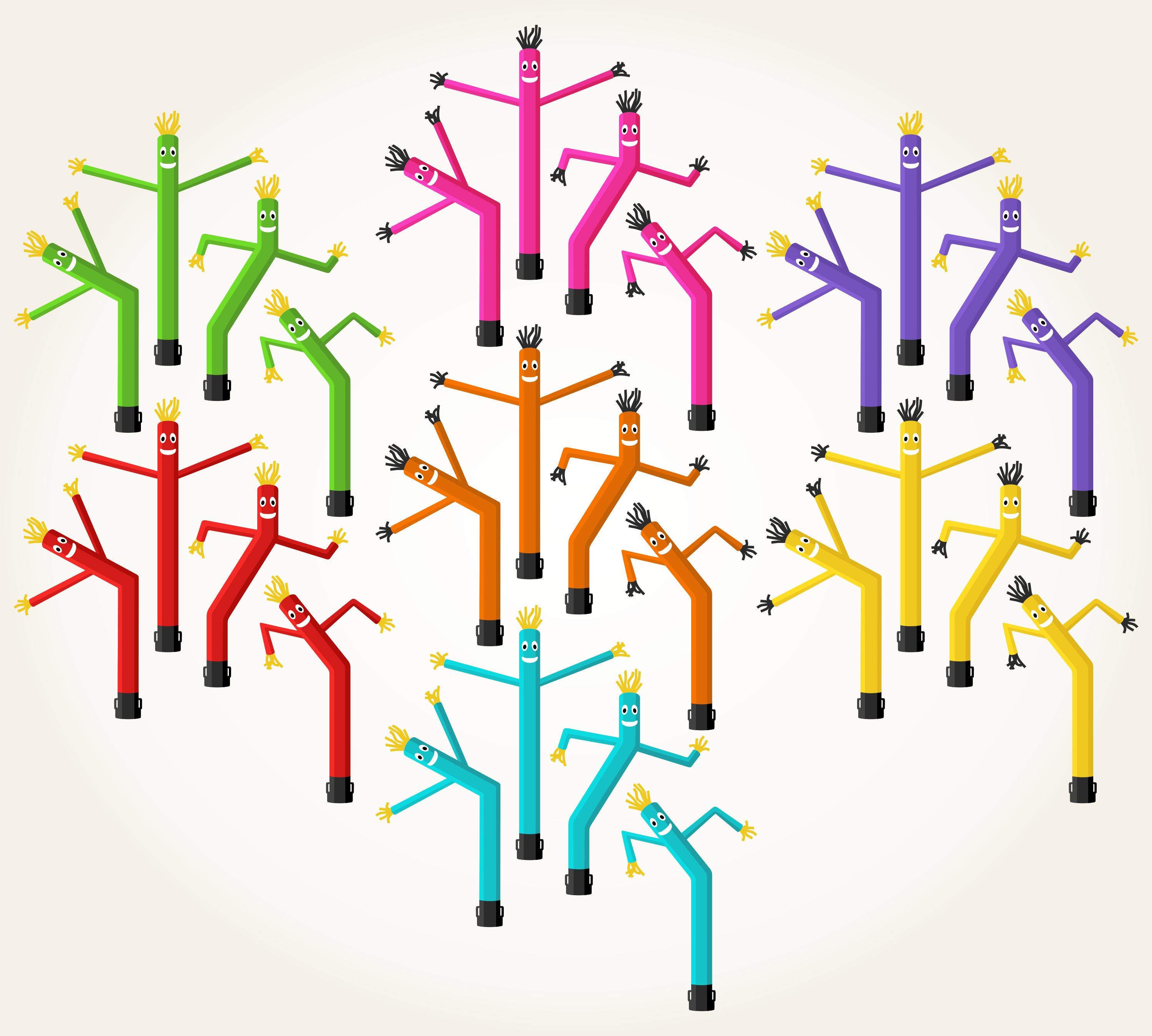 Inflatable Air Dancers Clipart, Wacky Waving Tube Men (PNG SVG EPS) - Etsy