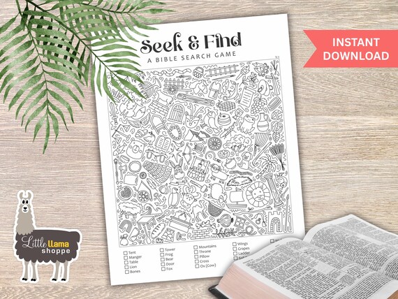 Hidden Object Search and Find Bible Activity: Christian Printable (Digital Download PDF)