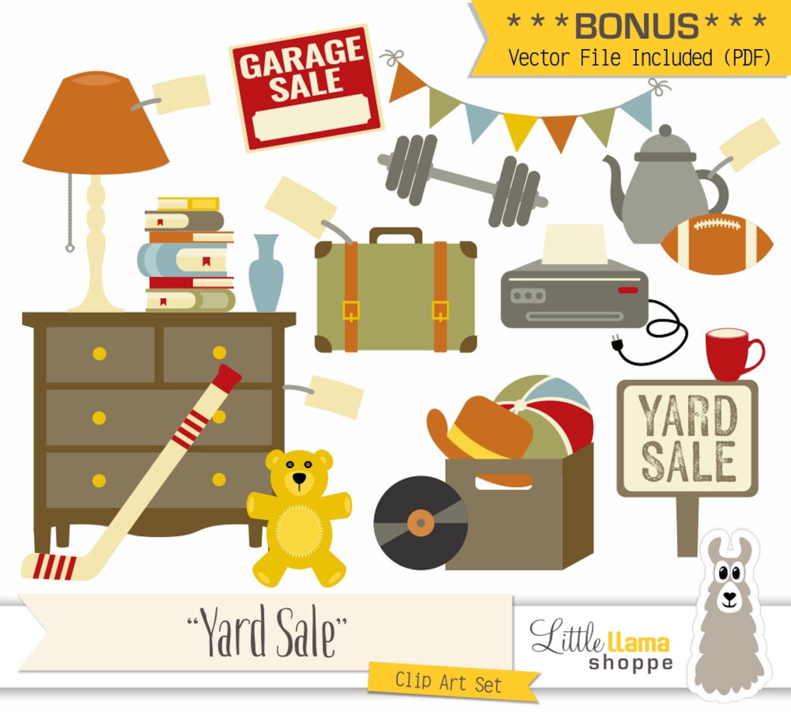 Yard Sale Clipart, Vector Garage Sale Clip Art, Rummage Sale Clip...