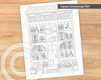 Bücher der Bibel Malvorlage: Christian Printable (Digitaler Download PDF)