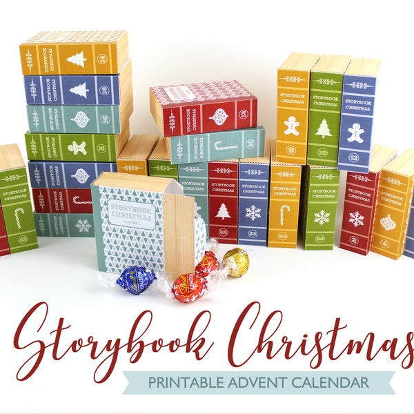 Advent Calendar | Print and Make | Story Book Style Paper Boxes | Countdown to Christmas | Instant Download PDF