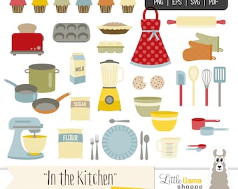 Conjunto de imágenes prediseñadas de cocina: Gráficos de repostería y cocina (SVG, PNG)