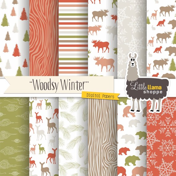 Christmas Woodland Animal Stickers Fox Deer Foil Accents Scrapbook