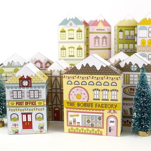 Advent Calendar Printable Christmas Village Houses Victorian Village Countdown to Christmas Print and Make PDF Digital Download image 3