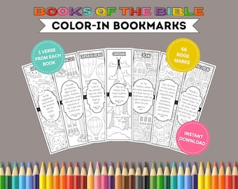 Books of the Bible Bookmarks: 66 Coloring Markers (PDF)
