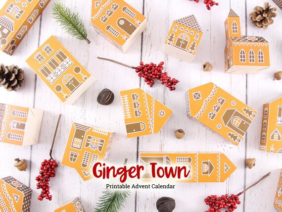 Paper Gingerbread Village Printable Advent Calendar PDF Print, Cut and  Assemble Countdown to Christmas No Number Option Included - Etsy