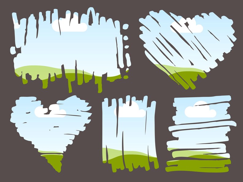 Canva-ramar: 20 ramar i Scribble-stil, grunge-mönster (PDF-nedladdning) bild 6